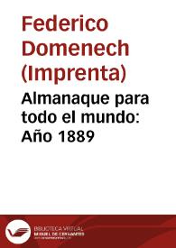 Almanaque para todo el mundo. Almanaque para todo el mundo: Año 1889 | Biblioteca Virtual Miguel de Cervantes
