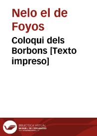 Coloqui dels Borbons | Biblioteca Virtual Miguel de Cervantes