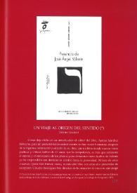 Un viaje al origen del sentido / Valerio Nardoni | Biblioteca Virtual Miguel de Cervantes