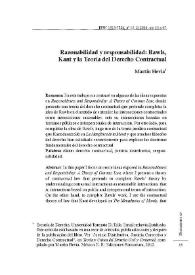 Razonabilidad y responsabilidad: Rawls, Kant y la Teoría del Derecho Contractual / Martin Hevia | Biblioteca Virtual Miguel de Cervantes
