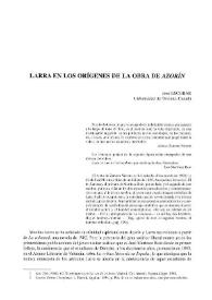 Larra en los orígenes de la obra de Azorín / José Escobar | Biblioteca Virtual Miguel de Cervantes