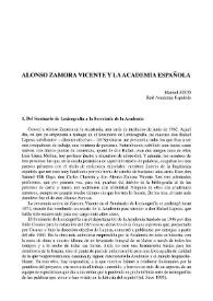 Alonso Zamora Vicente y la Academia Española / Manuel Seco | Biblioteca Virtual Miguel de Cervantes