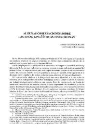 Algunas observaciones sobre las ideas lingüísticas herrerianas / Antonio Salvador Plans | Biblioteca Virtual Miguel de Cervantes