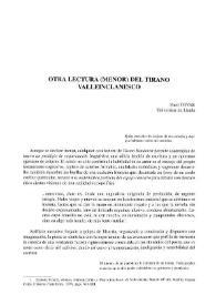 Otra lectura (menor) del tirano valleinclanesco / Paco Tovar | Biblioteca Virtual Miguel de Cervantes