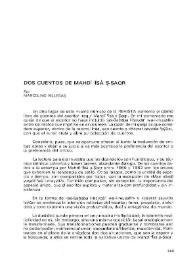 Dos cuentos de Mahdī cĪsà ṣ-Ṣaqr / Marcelino Villegas | Biblioteca Virtual Miguel de Cervantes