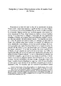 Eurípides y Lorca: Observaciones sobre el cuadro final de "Yerma" / Carlos Feal | Biblioteca Virtual Miguel de Cervantes