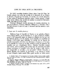 Lope de Vega anta la picaresca / Gonzalo Sobejano | Biblioteca Virtual Miguel de Cervantes