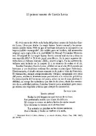 El primer soneto de García Lorca / Piero Menarini, Piero | Biblioteca Virtual Miguel de Cervantes