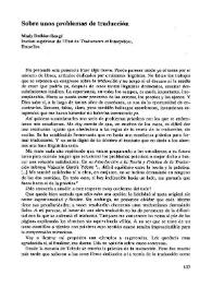 Sobre unos problemas de traducción / Mady Dethier-Rongé | Biblioteca Virtual Miguel de Cervantes