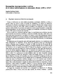 Recepción, incorporación y crítica de la obra calderoniana en Alemania desde 1658 a 1872  / Ángeles Cardona Castro | Biblioteca Virtual Miguel de Cervantes