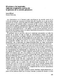 El pícaro y la imprenta. Algunas conjeturas acerca de la génesis de la novela picaresca / James Iffland | Biblioteca Virtual Miguel de Cervantes