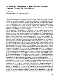 La literatura alemana en el Romanticismo español: la balada "Lenore" de G. A. Bürger  / José Escobar | Biblioteca Virtual Miguel de Cervantes