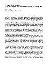 El poder de la palabra: Juan de Grimaldi y el periodismo político en el siglo XIX  / David T. Gies  | Biblioteca Virtual Miguel de Cervantes