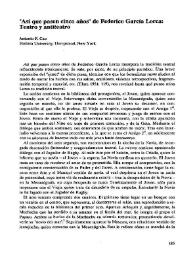 "Así que pasen cinco años" de Federico García Lorca: Teatro y antiteatro  / Antonio F. Cao  | Biblioteca Virtual Miguel de Cervantes
