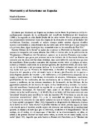 Marinetti y el futurismo en España  / Manfred Lentzen  | Biblioteca Virtual Miguel de Cervantes