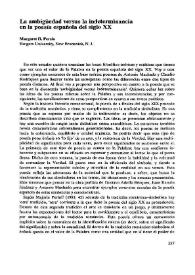 La ambigüedad versus la indeterminancia en la poesía española del siglo XX  / Margaret H. Persin  | Biblioteca Virtual Miguel de Cervantes