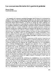 Las convenciones literarias de la poesía de protesta  / Eleanor Wright  | Biblioteca Virtual Miguel de Cervantes