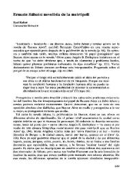 Ernesto Sábato: novelista de la metrópoli / Karl Kohut | Biblioteca Virtual Miguel de Cervantes