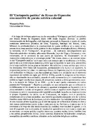 El "Cartapacio poético" de Rosas de Oquendo: una muestra de poesía satírica colonial  / Margarita Peña | Biblioteca Virtual Miguel de Cervantes