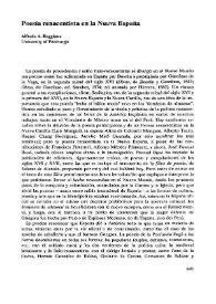 Poesía renacentista en la Nueva España / Alfredo A. Roggiano   | Biblioteca Virtual Miguel de Cervantes