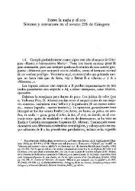 Entre la nada y el oro. Sistema y estructura en el soneto 235 de Góngora / Lore Terracini | Biblioteca Virtual Miguel de Cervantes