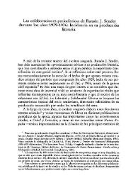 Las colaboraciones periodísticas de Ramón J. Sender durante los años 1929-1936: Incidencia en su producción literaria / María Francisca Vilches de Frutos | Biblioteca Virtual Miguel de Cervantes