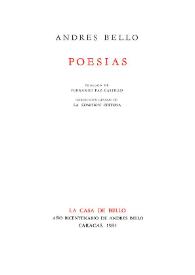 Poesías / Andrés Bello; prólogo de Fernando Paz Castillo | Biblioteca Virtual Miguel de Cervantes