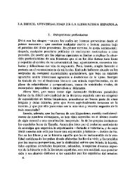 La difícil universalidad de la literatura española / Guillermo de Torre | Biblioteca Virtual Miguel de Cervantes