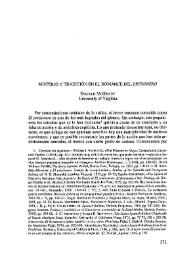 Misterio y tradición en el romance del "Prisionero" / Donald McGrady | Biblioteca Virtual Miguel de Cervantes