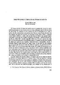Simetría doble y triple en el "Poema de Mío Cid" / André Michalski | Biblioteca Virtual Miguel de Cervantes