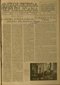 Izquierda Republicana. Año III, núm. 20, 15 de marzo de 1946 | Biblioteca Virtual Miguel de Cervantes
