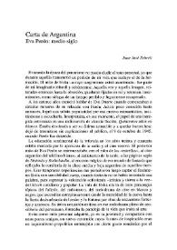 Carta de Argentina. Eva Perón: medio siglo / Juan José Sebreli | Biblioteca Virtual Miguel de Cervantes