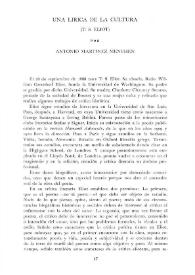 Una lírica de la cultura (T. S. Eliot) / por Antonio Martínez Menchén | Biblioteca Virtual Miguel de Cervantes