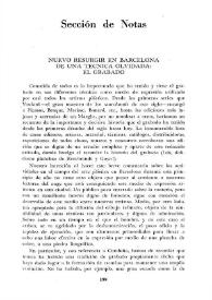 Nuevo resurgir en Barcelona de una técnica olvidada: el grabado / por Juan Mas Zammit | Biblioteca Virtual Miguel de Cervantes