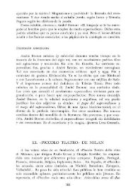 El "Piccolo Teatro" de Milán / Ricardo Domenech | Biblioteca Virtual Miguel de Cervantes