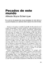 Pecados de este mundo / Alfredo Bryce Echenique | Biblioteca Virtual Miguel de Cervantes