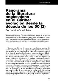 Panorama de la literatura anglosajona en el Caribe: evolución desde la década de los 50 (2) / Fernando Cordobés | Biblioteca Virtual Miguel de Cervantes