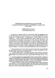 Propósitos filológicos de la colección "Clásicos Castellanos" de la editorial "La Lectura" (1910-1935) / Antonio Marco García | Biblioteca Virtual Miguel de Cervantes