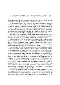  El mundo literario de José Vasconcelos  / Itzhak Bar-Lewaw | Biblioteca Virtual Miguel de Cervantes