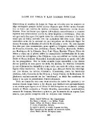  Lope de Vega y las damas doctas  / Simón A. Vosters | Biblioteca Virtual Miguel de Cervantes