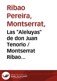 Las "Aleluyas" de don Juan Tenorio / Montserrat Ribao Pereira | Biblioteca Virtual Miguel de Cervantes