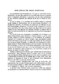 Dos obras de Arias Montano  / Guido Mancini | Biblioteca Virtual Miguel de Cervantes