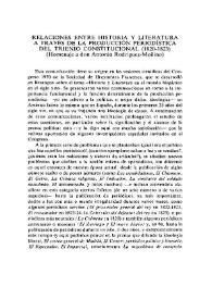 Relaciones entre historia y literatura a través de la producción periodística del trienio constitucional (1820-1823). (Homenaje a don Antonio Rodríguez-Moñino)  / Albert Dérozier | Biblioteca Virtual Miguel de Cervantes