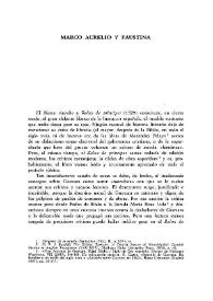 Marco Aurelio y Faustina  / Francisco Márquez Villanueva | Biblioteca Virtual Miguel de Cervantes
