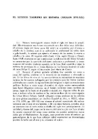 El léxico taurino en España (siglos XVI-XX)  / José Carlos de Torres Martínez | Biblioteca Virtual Miguel de Cervantes