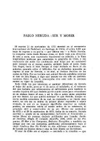 Pablo Neruda: ser y morir / Hernán Loyola | Biblioteca Virtual Miguel de Cervantes