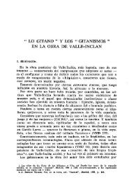 "Lo gitano" y los "gitanismos" en la obra de Valle-Inclán  / José M. García de la Torre | Biblioteca Virtual Miguel de Cervantes