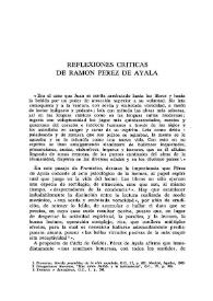 Reflexiones críticas de Ramón Pérez de Ayala  / María Blanca Lozano Alonso | Biblioteca Virtual Miguel de Cervantes