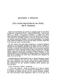 Quevedo y Venecia. (Una versión desconocida de sátira). (de D. Francisco) / Alessandro Martinengo | Biblioteca Virtual Miguel de Cervantes