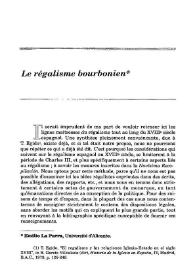 Le régalisme bourbonien / Emilio La Parra | Biblioteca Virtual Miguel de Cervantes